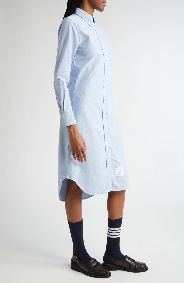 Thom Browne Knee Length Button-Down Point Collar Shirt, Alternate, color, Light Blue