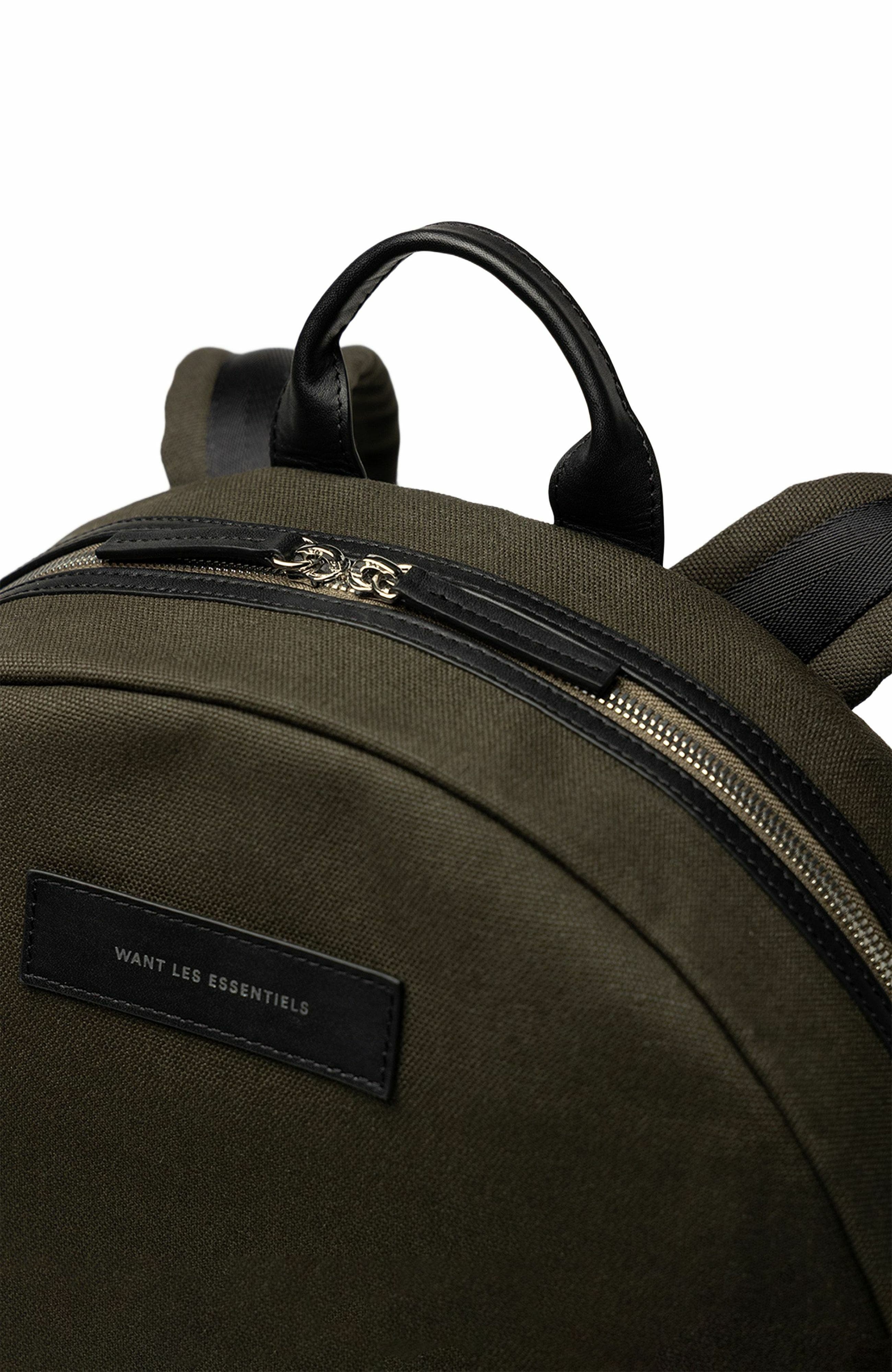 Want Les Essentiels Kastrup Organic Cotton Canvas Backpack, Alternate, color, Green