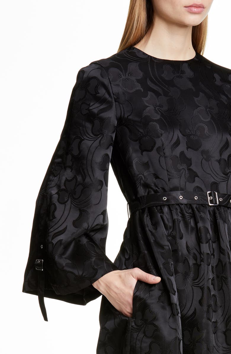 Noir Kei Ninomiya Belted Floral Jacquard Midi Dress, Alternate, color, 