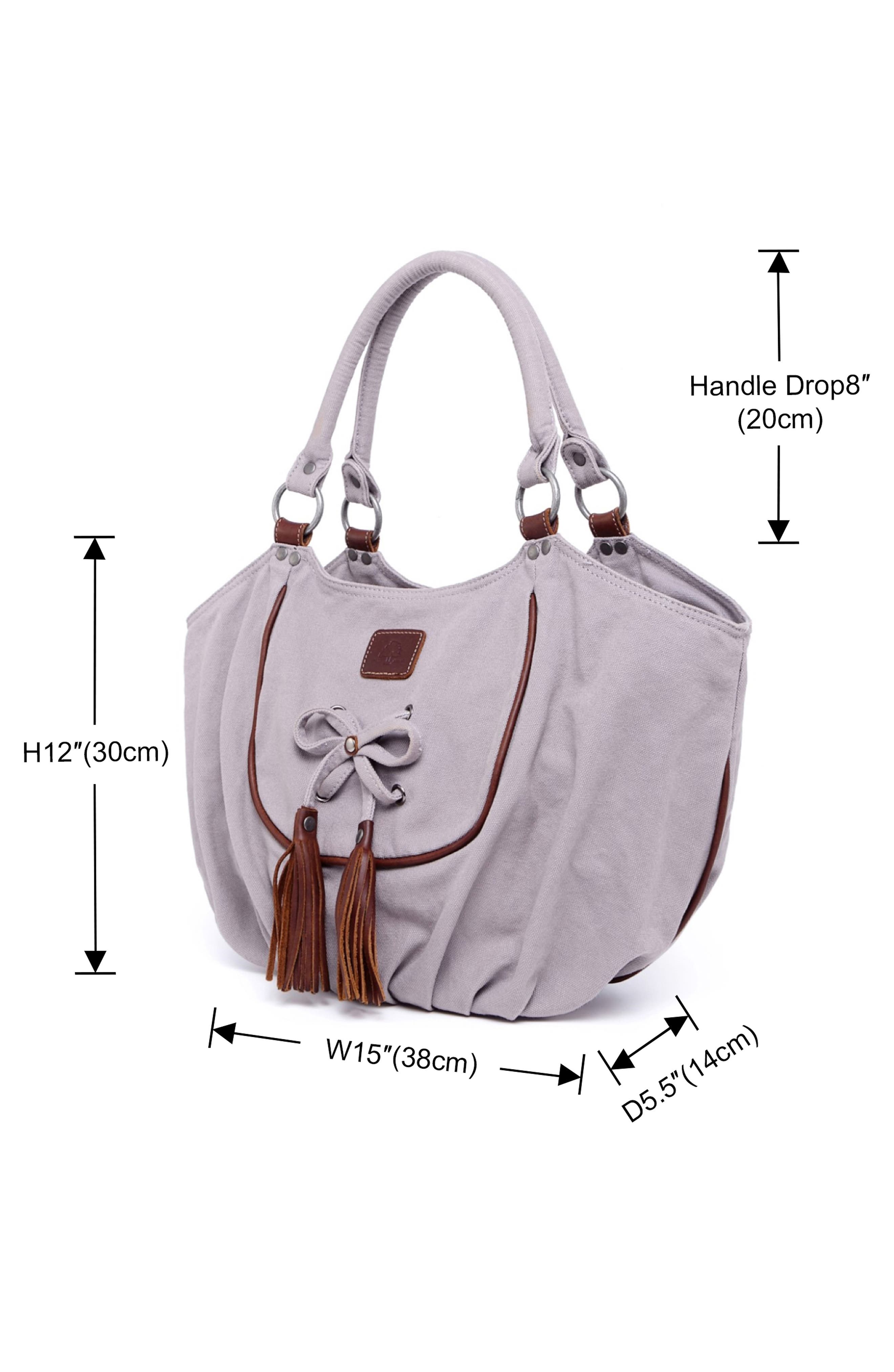 Bold Lotus Leather Trim Hobo, Alternate, color, GREY