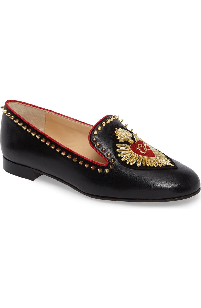 Christian Louboutin Mi Corazon Smoking Flat, Main, color,