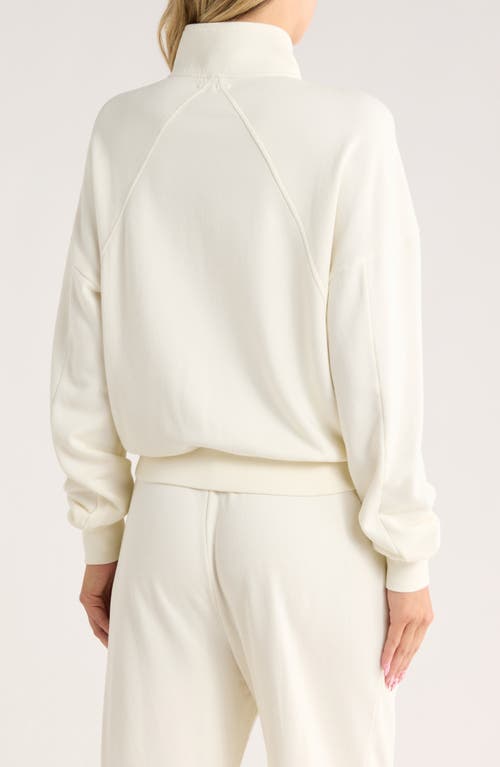 Rag & Bone Terry Half Zip Pullover In White