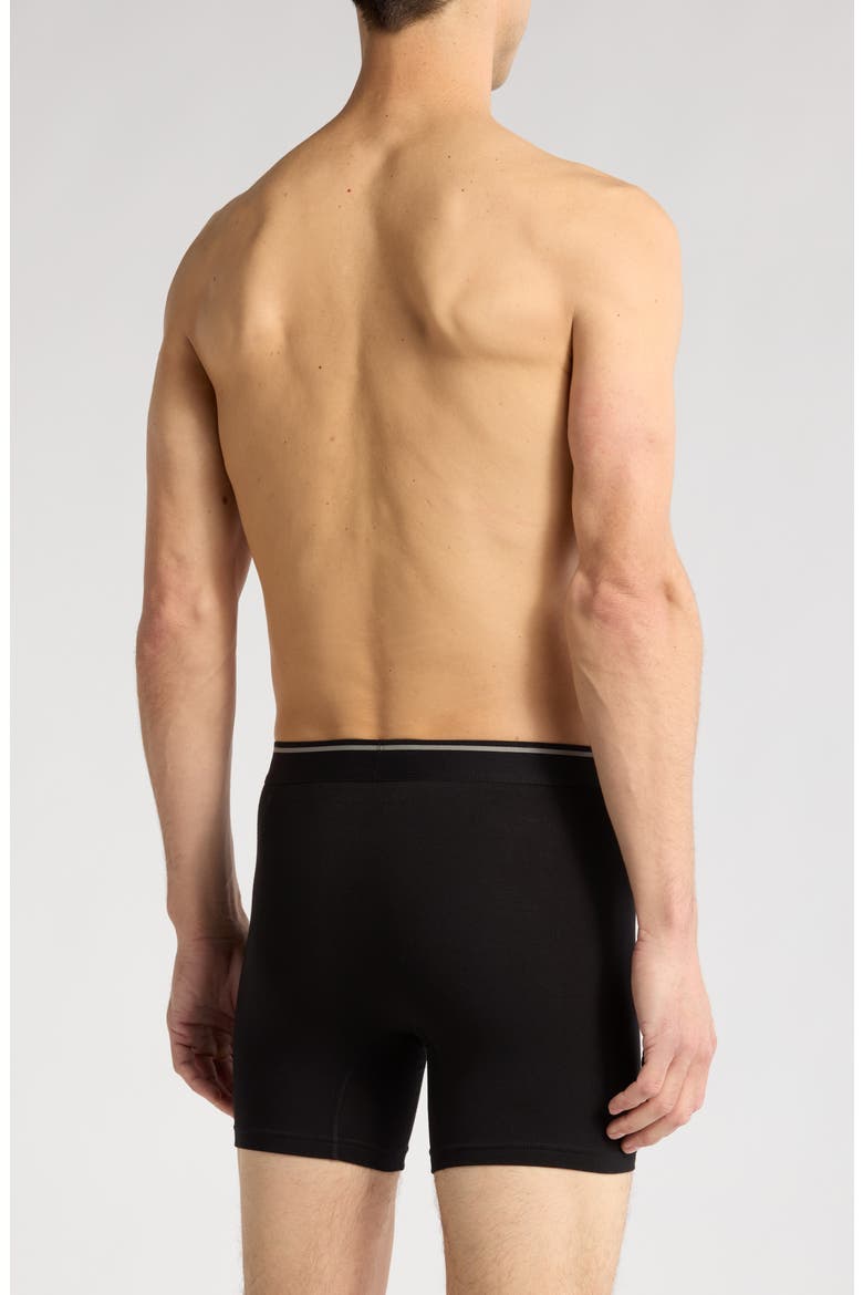 3-Pack Stretch Cotton Boxer Briefs, Alternate, color, BLACK