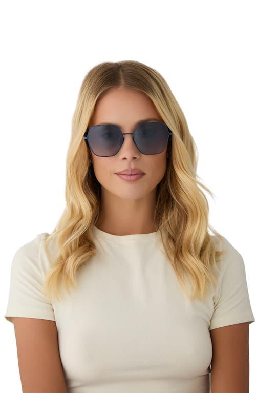 Diff Harlowe 55mm Square Sunglasses In Aegean Blue Flash