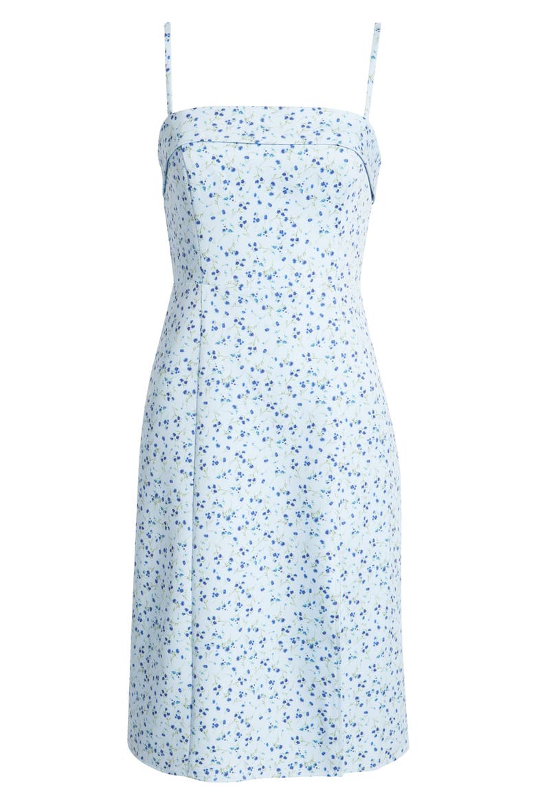 Echo Floral Crepe Dress, Alternate, color, ICY BLUE MULTI