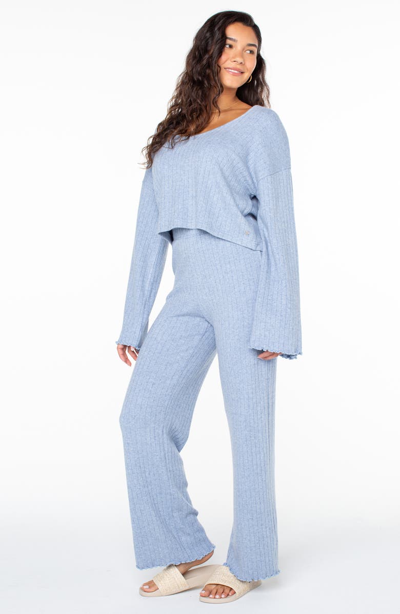 Roxy Cool Serenity Rib Knit Pants, Alternate, color, Infinity Blue