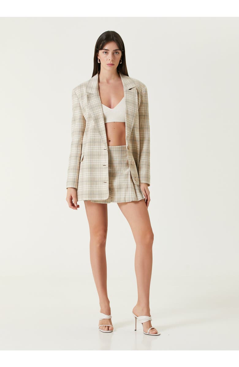 PCFG Linen Blend Free Heaven Multicolor Checked Blazer, Alternate, color, Beige