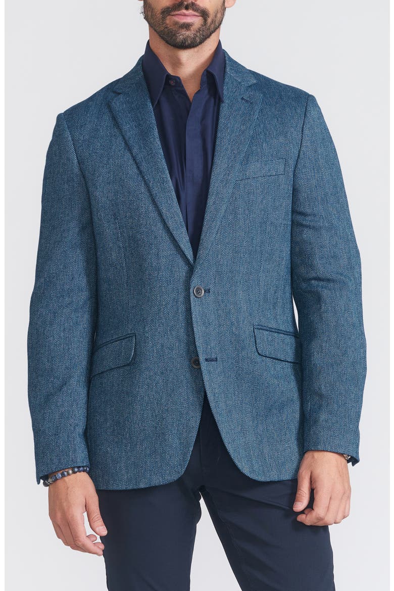 Herringbone Sport Coat, Main, color, BLUE