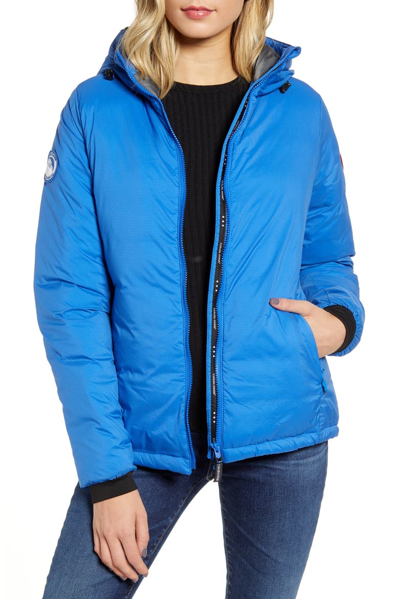 PBI Camp Down Hoodie, Alternate, color, ROYAL PBI BLUE