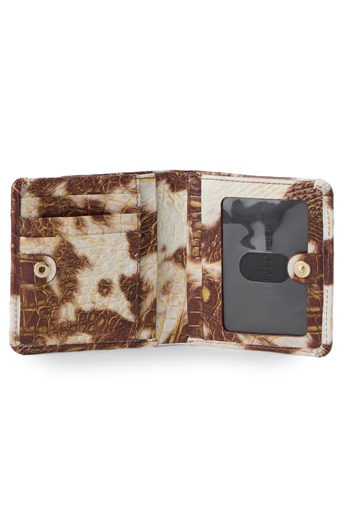 Brahmin Jane Croc Embossed Leather Bifold Wallet In Brown