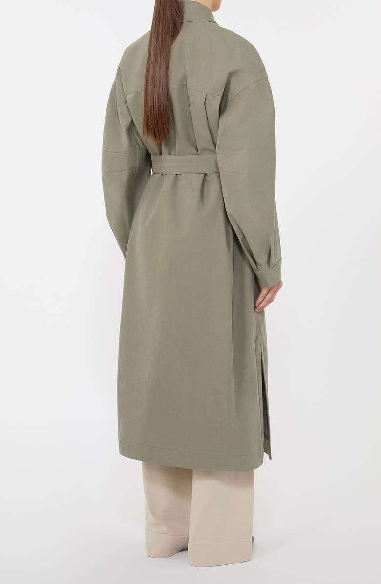 MM by Max Mara Bambola Cotton Blend Raincoat, Alternate, color, Horn Grey Green