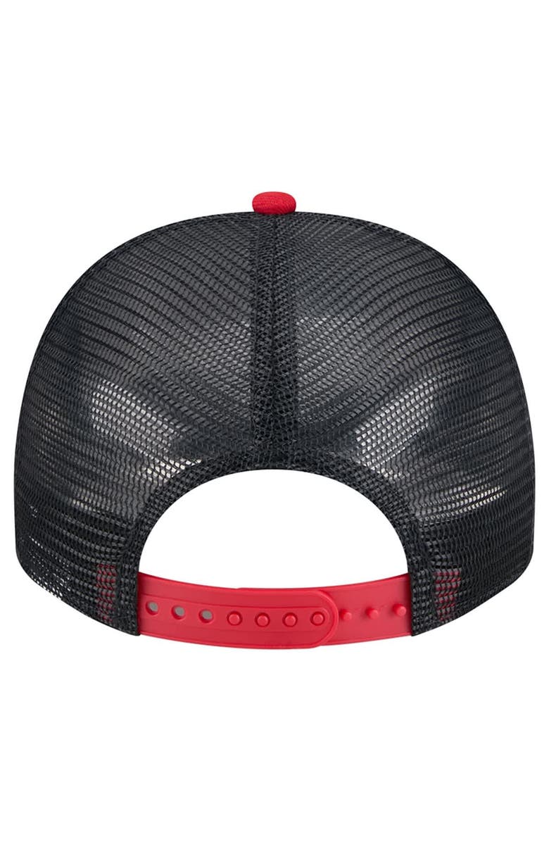 New Era Men's New Era Cream/Navy Boston Red Sox Banner A-Frame 9FIFTY Trucker Snapback Hat, Alternate, color, Cream