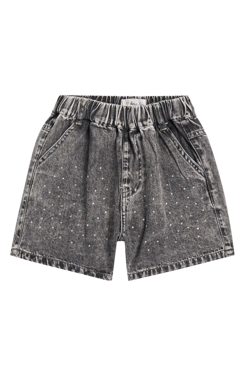 Doe A Dear Kids' Rhinestone Studded Denim Shorts, Main, color, 