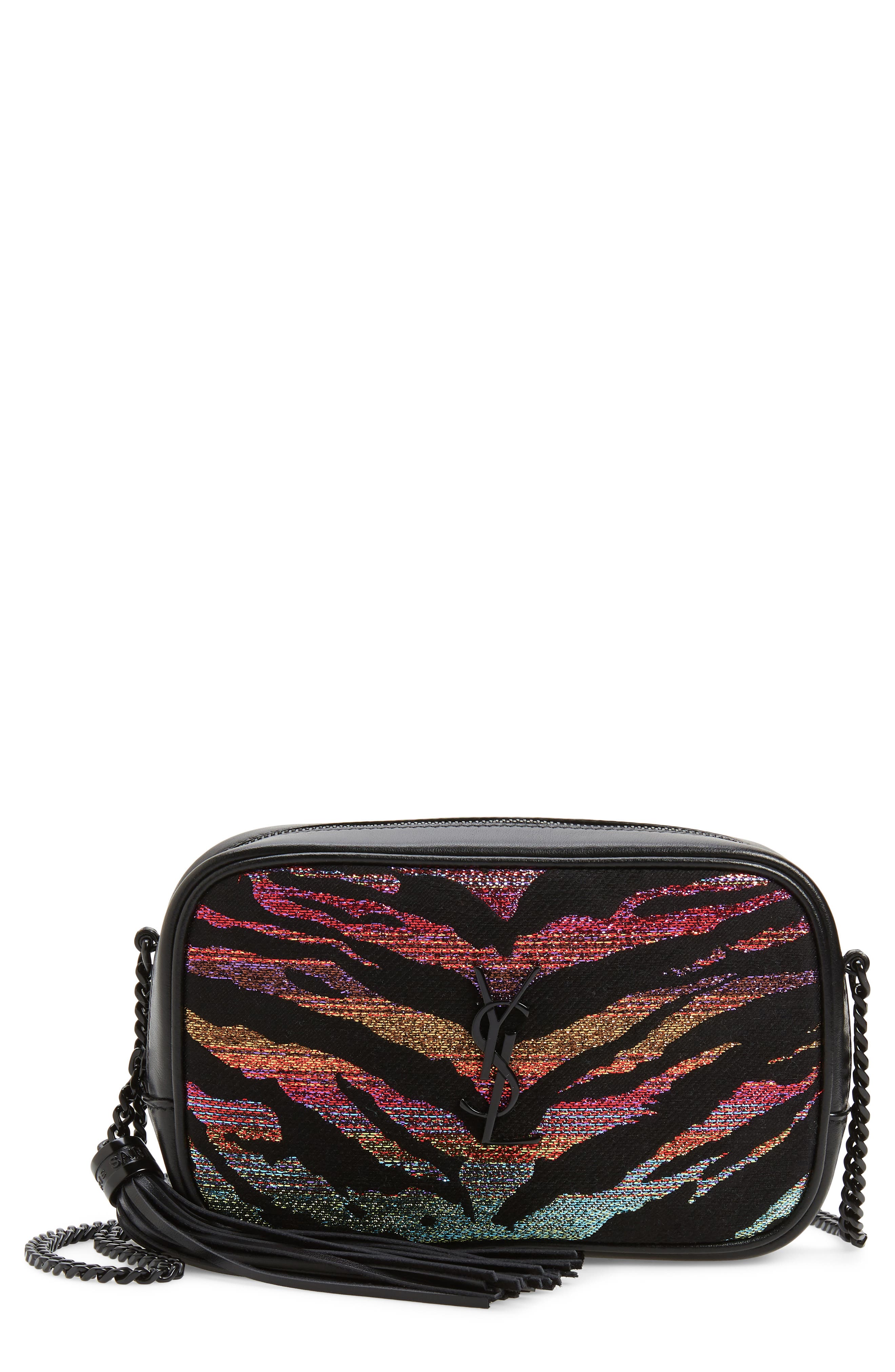 Saint Laurent Mini Lou Tiger Stripe Camera Bag, Main, color, 