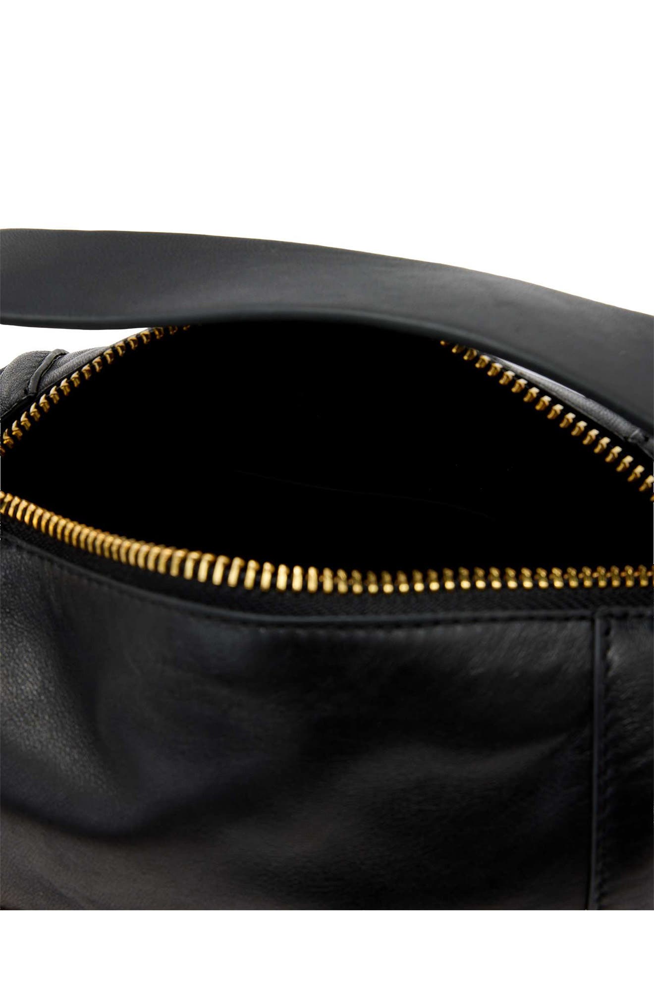 AllSaints Mini Vega Grab Leather Crossbody Bag, Alternate, color, Black