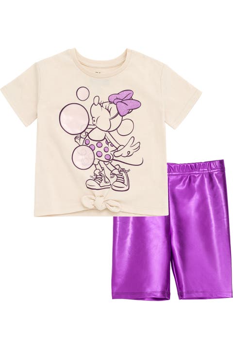 Minnie Mouse 2-piece T-shirt And Bike Shorts Set (toddler, Little Kid & Big Kid)