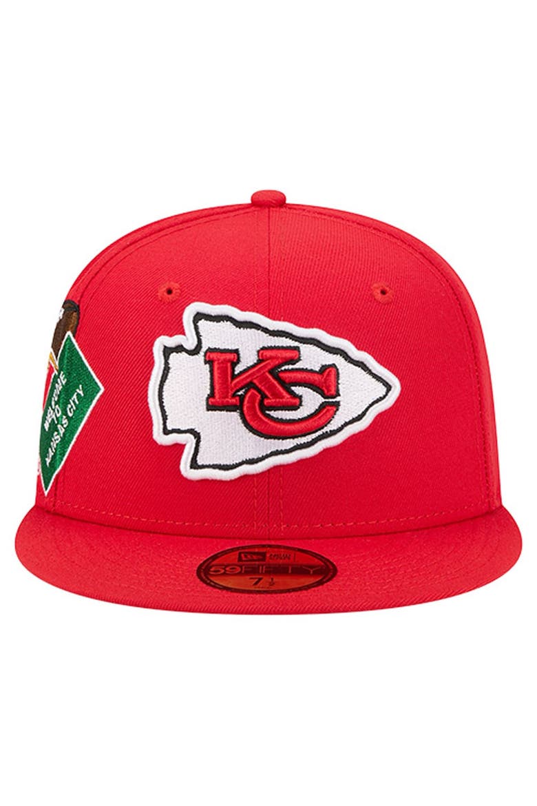 Men's New Era  Red Kansas City Chiefs Group Chat 59FIFTY Fitted Hat, Alternate, color, Red