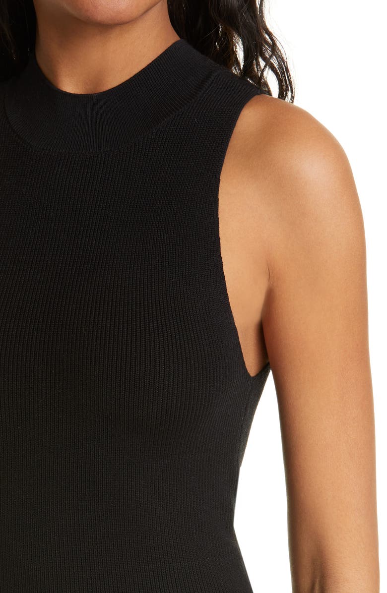FRAME Rib Mock Neck Sleeveless Sweater, Alternate, color,
