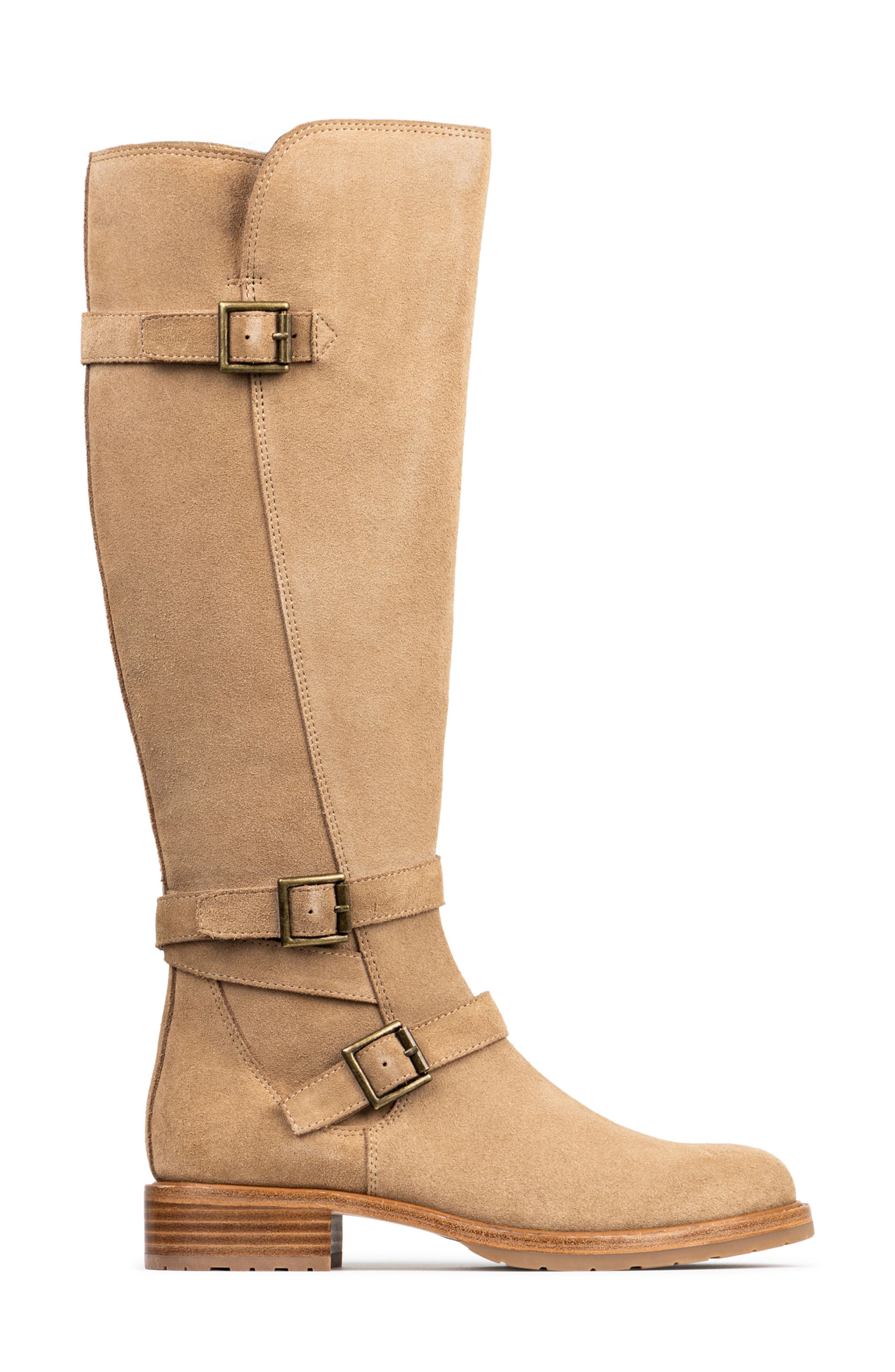 Donald Pliner Carlota Knee High Moto Boot, Alternate, color, Tobacco