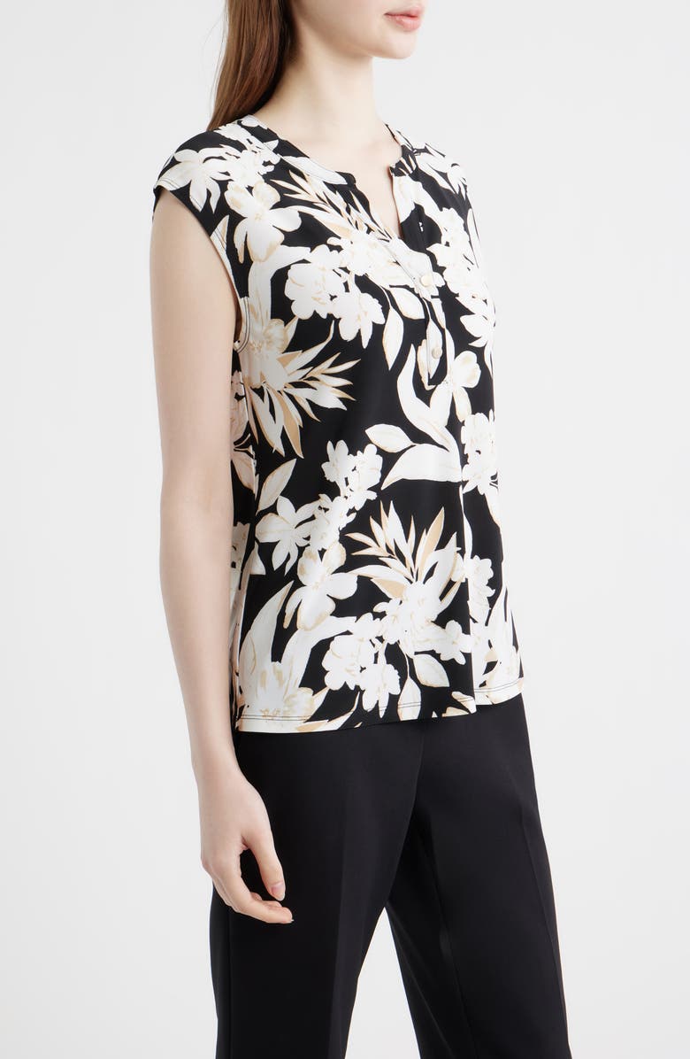 AK ANNE KLEIN Tropical Floral Print Dolman Sleeve Top, Alternate, color, 