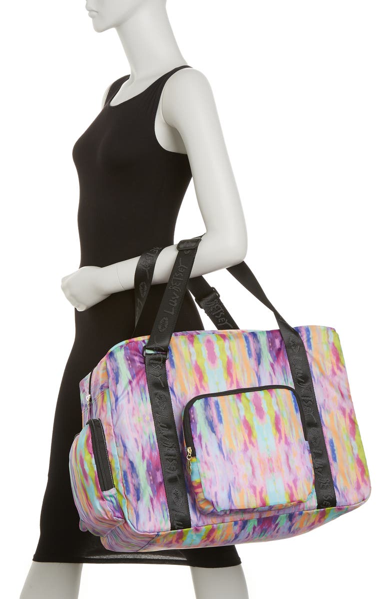 Betsey Johnson Pack-It Nylon Weekend Duffle Bag, Alternate, color,