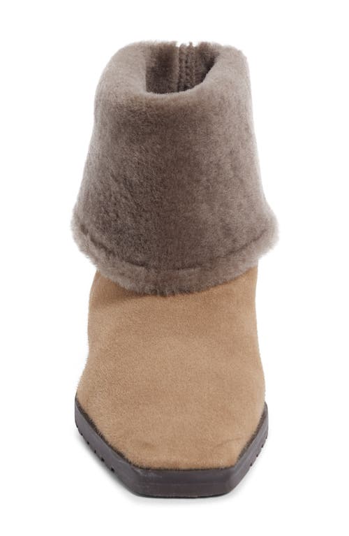 Totême Ankle Boots Aus Veloursleder Mit Shearling In Brown