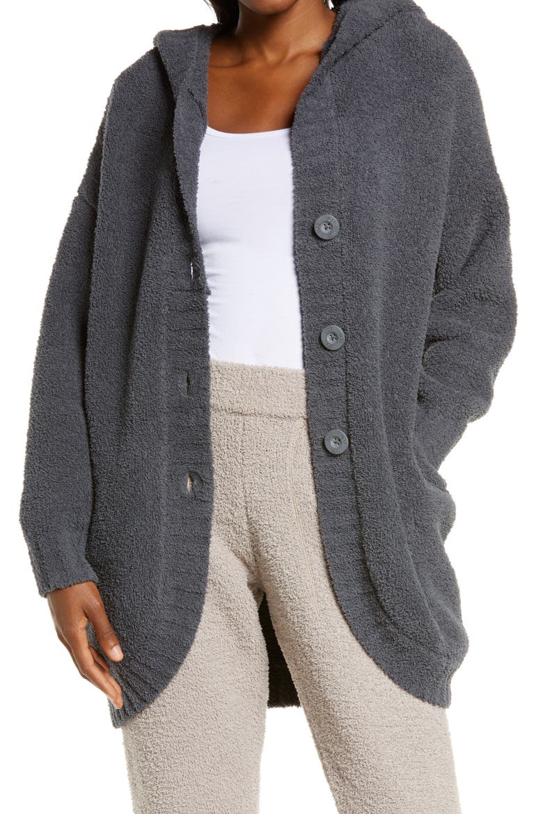 Franca Hooded Travel Cardigan, Main, color, OBSIDIAN