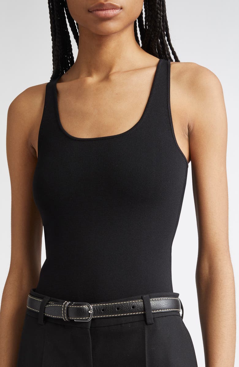 TOTEME Compact Knit Tank, Alternate, color, Black