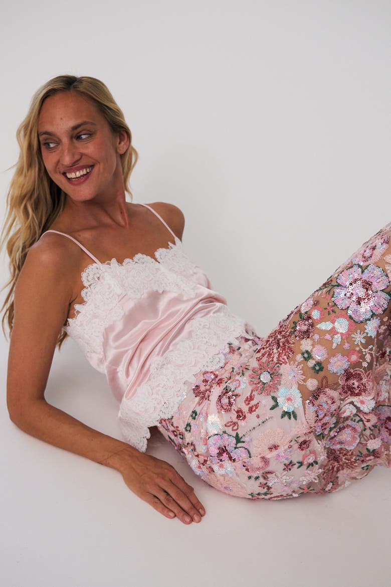 Everlycras Lace Trim Camisole Top, Alternate, color, Light Pink