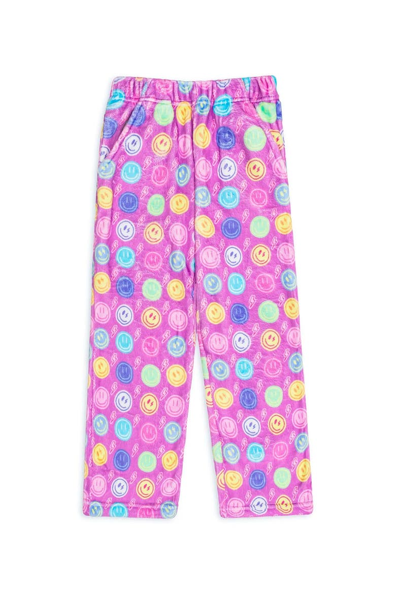 Plush Smiley Faces loungewear pant, Main, color, Multicolor