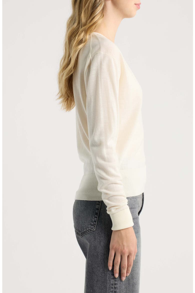 Micah V-Neck Sweater, Alternate, color, CREAM