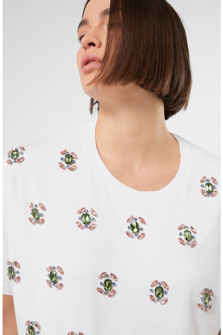 Reed Embellished Cotton T-Shirt, Alternate, color, OPTICAL WHITE
