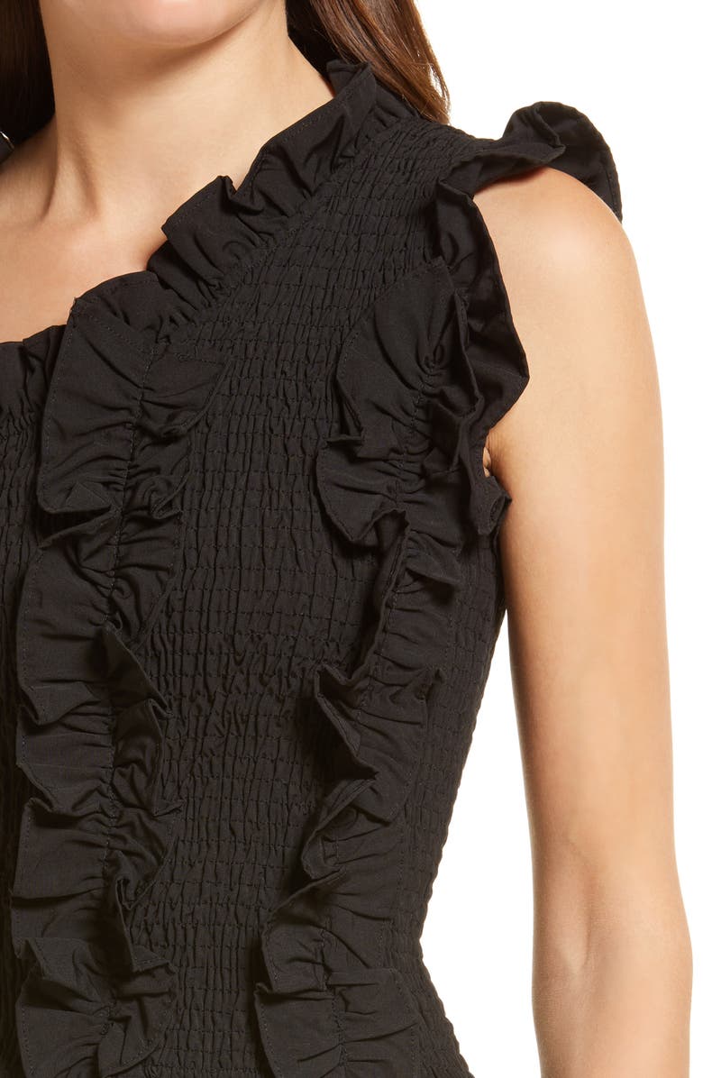 Amy Lynn Shirred Asymmetrical Tie Shoulder Top, Alternate, color, 