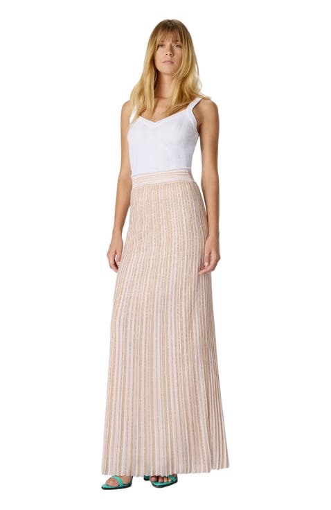 Long Skirt With Lamé Stripes