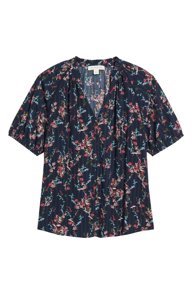 Treasure & Bond Floral Button-Up Top, Alternate, color, Navy Lilibet Floral