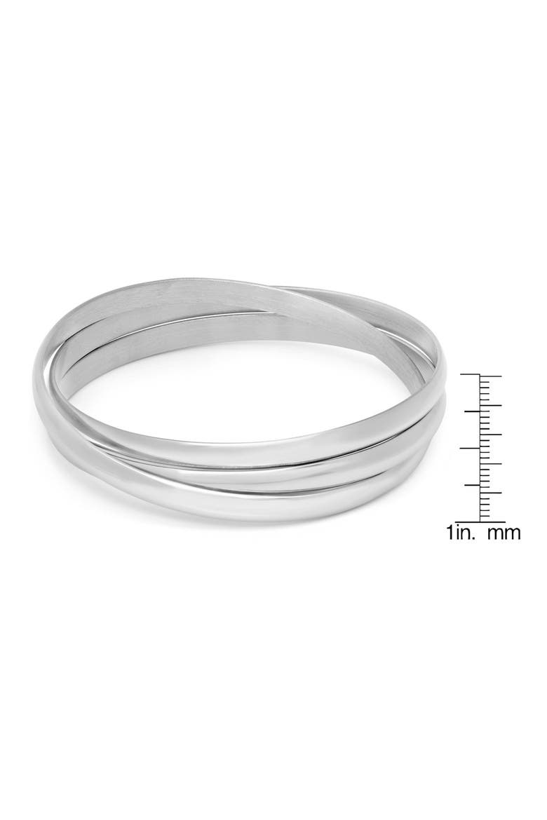 Set of 3 Intertwined Bangles, Alternate, color, SILVER