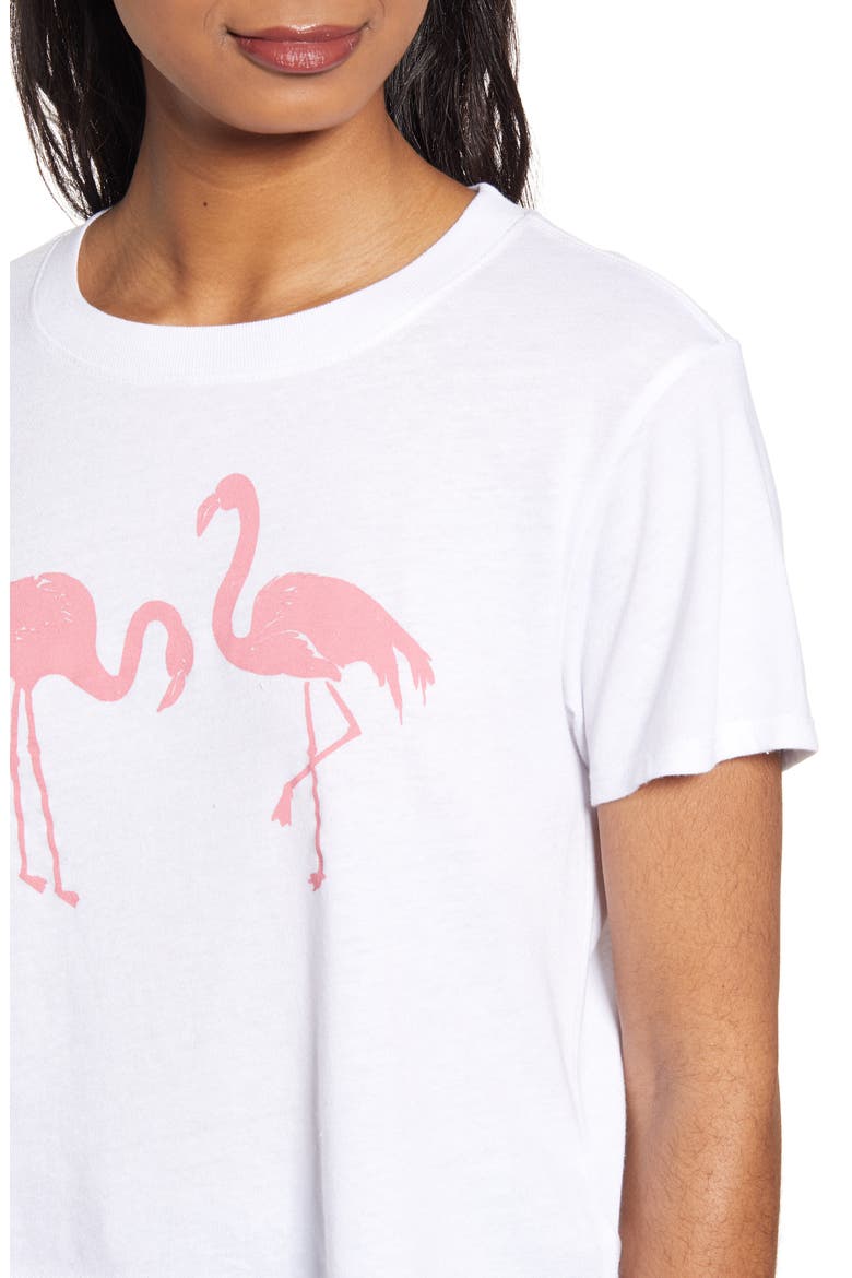Dylan Flamingos Graphic Tee, Alternate, color, WHITE