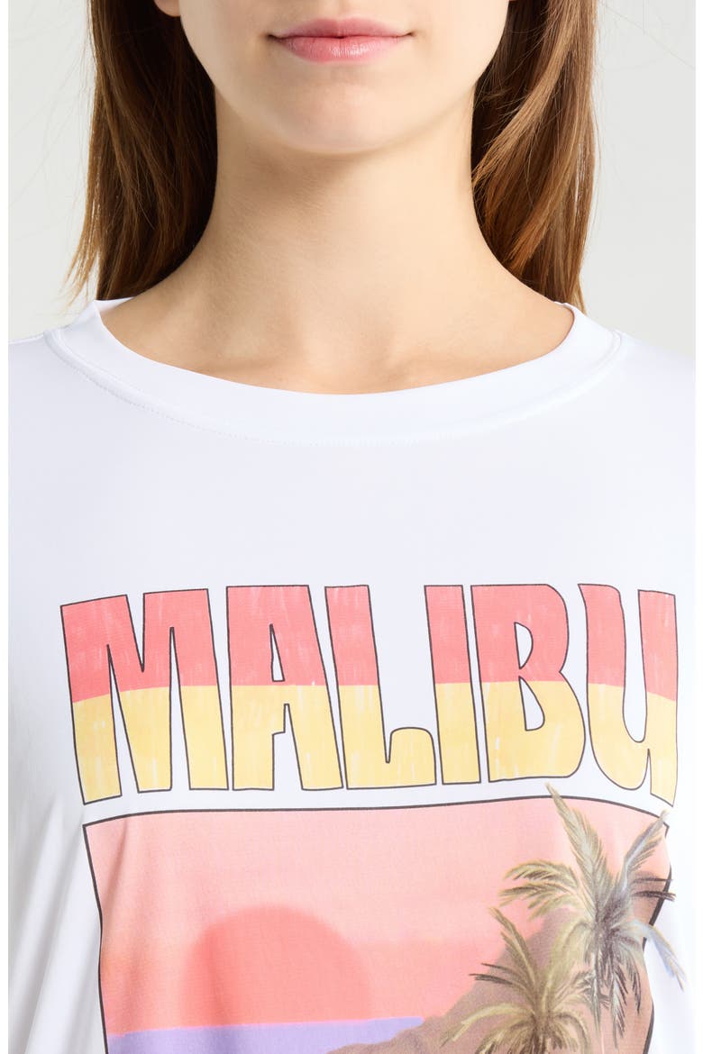 Hotel Malibu Graphic Rash Guard T-Shirt, Alternate, color, WHITE