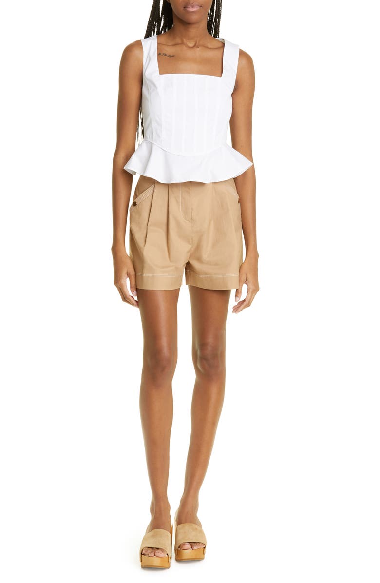 Veronica Beard Jaffee Stretch Cotton Shorts, Alternate, color, 
