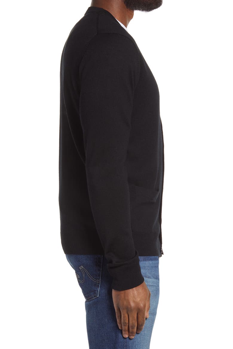 Washable Merino Wool Cardigan, Alternate, color, BLACK CAVIAR