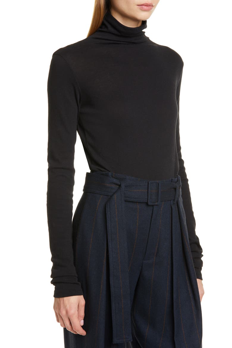 Essential Turtleneck Top, Alternate, color, BLACK