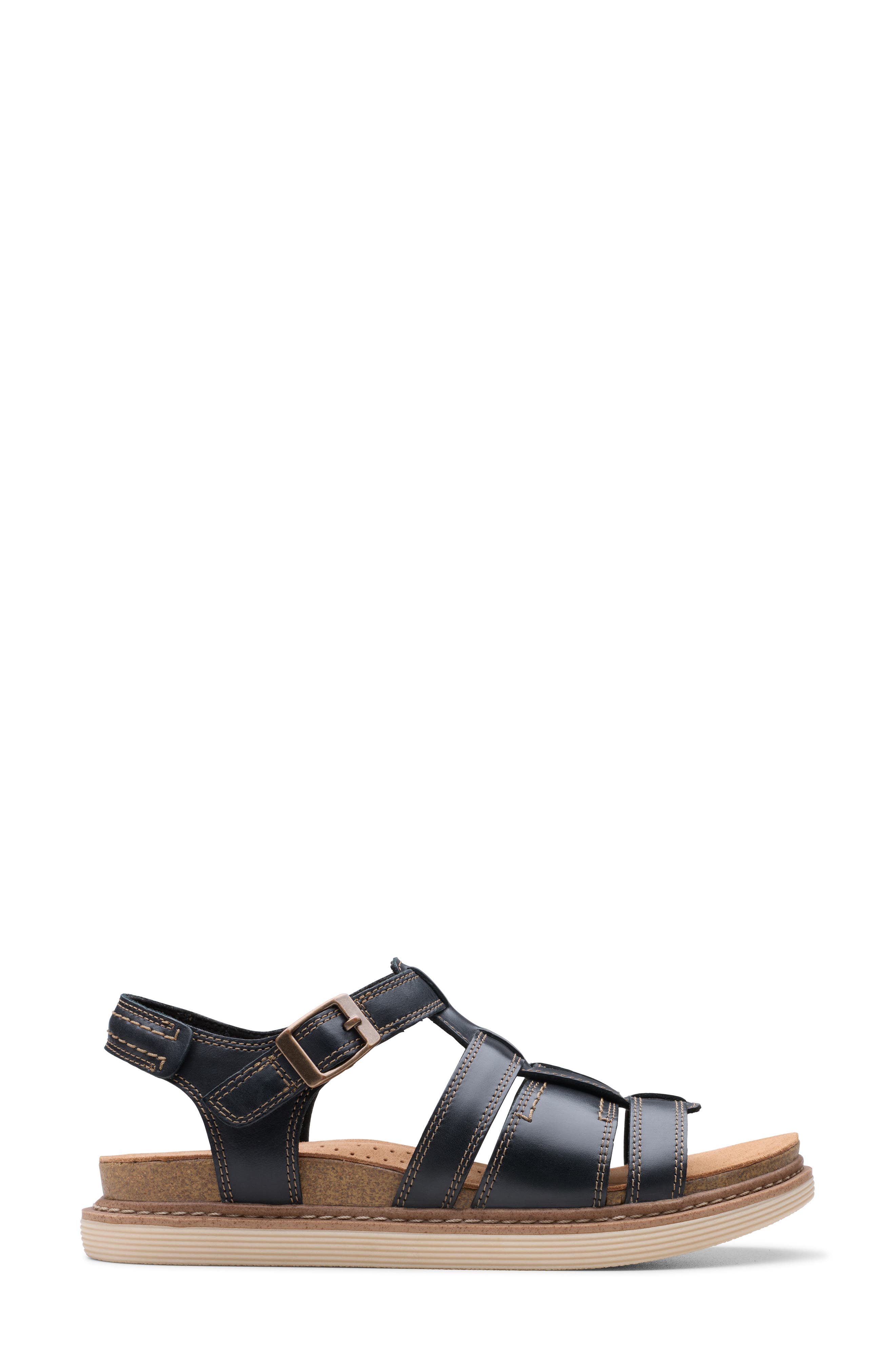 Clarks<sup>®</sup> Arwell Sun Cage Sandal, Alternate, color, Black Leather