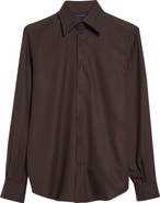Thom Sweeney Lecce Point Collar Flannel Button-Up Shirt