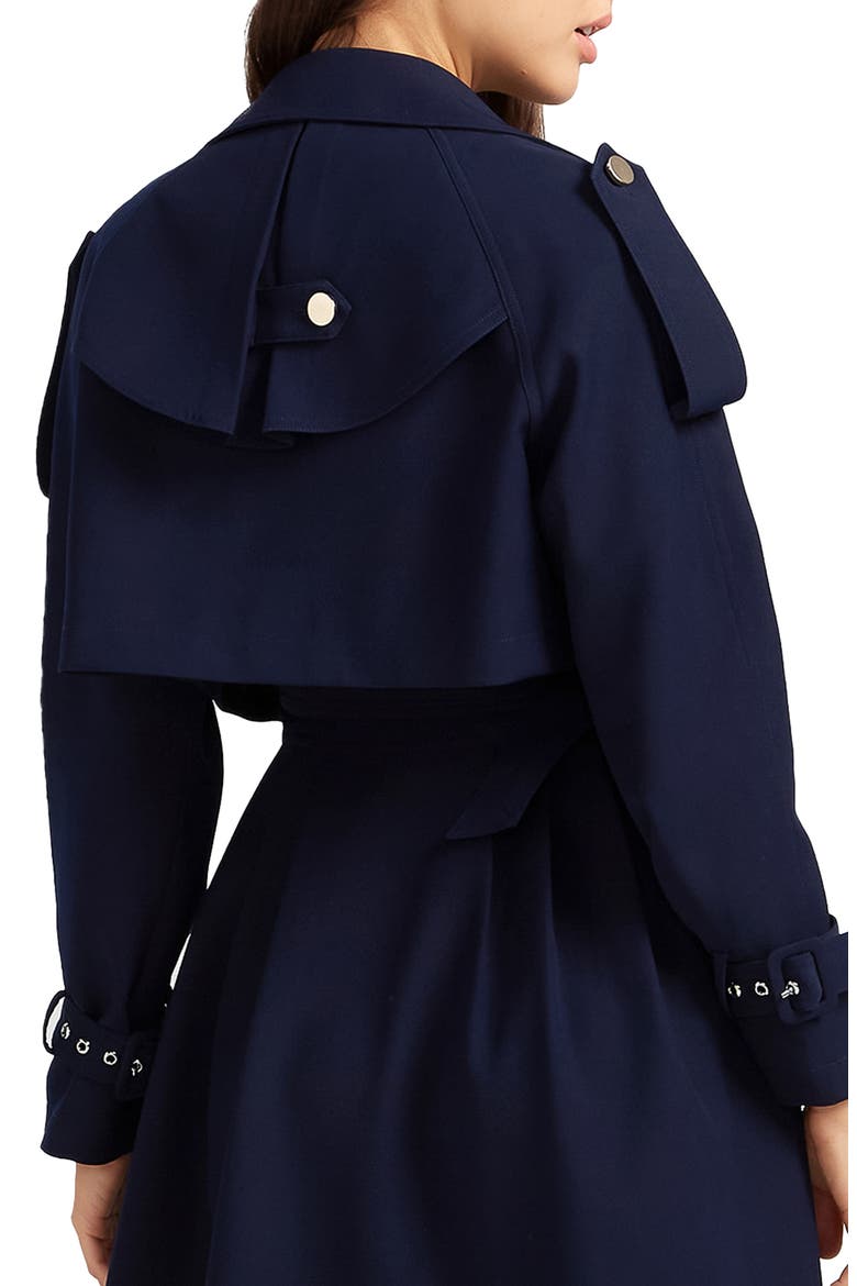 Manhattan Crop Trench Coat, Alternate, color, NAVY