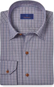 David Donahue Twill Check Sport Shirt