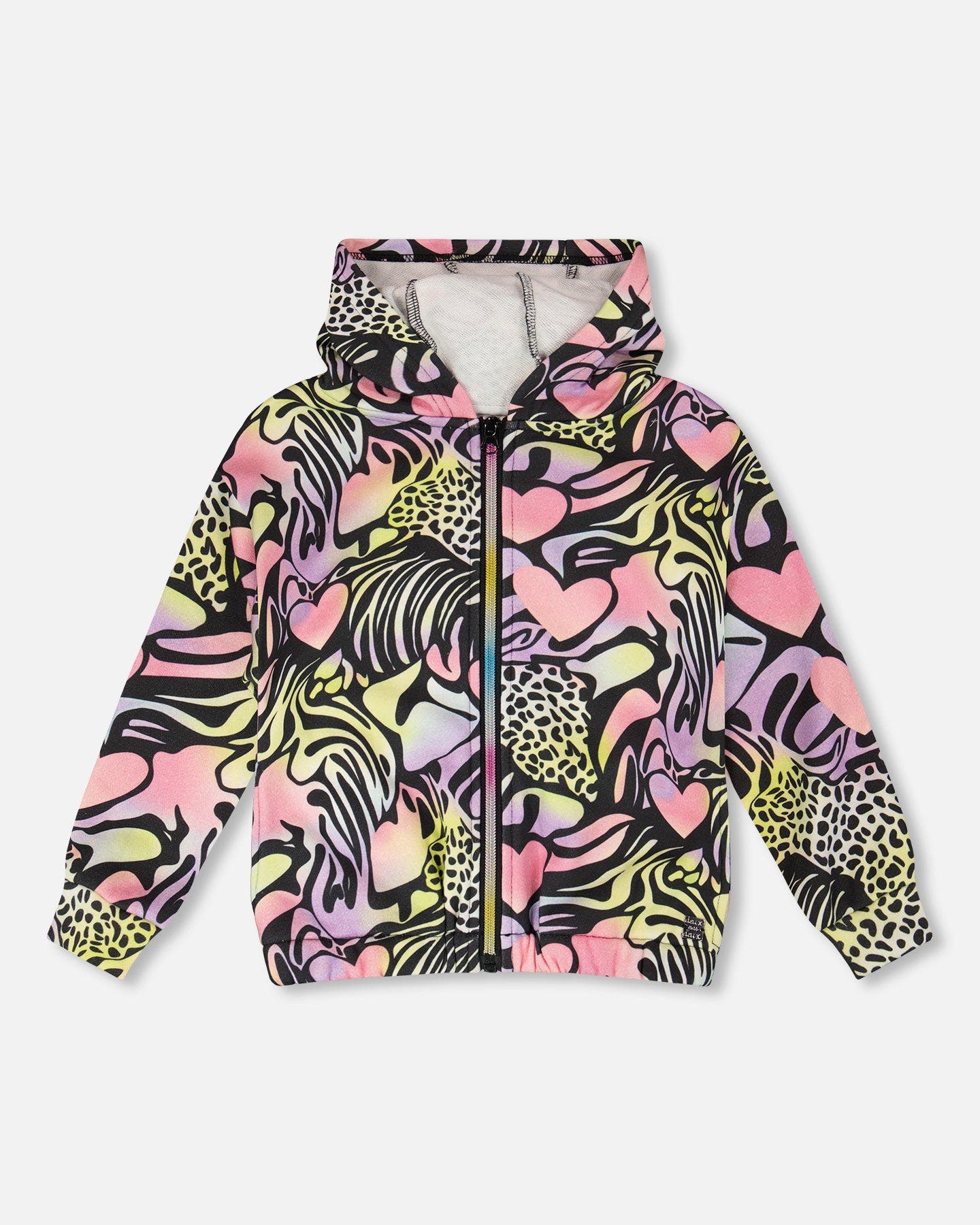 selected Black with Multicolored Print