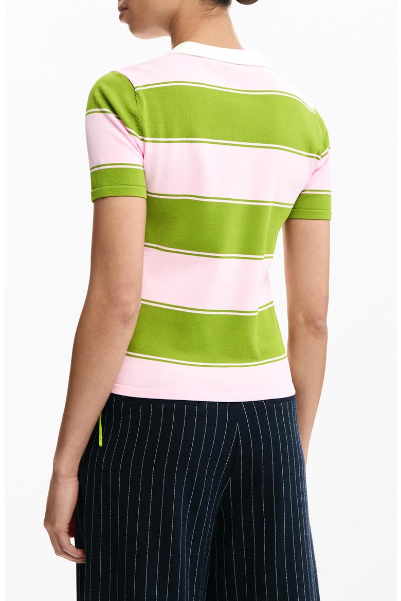 Stripe Polo Shirt, Alternate, color, PINK
