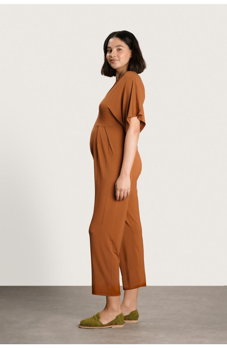 Nom Maternity Filipa Maternity & Nursing Jumpsuit, Alternate, color, Caramel