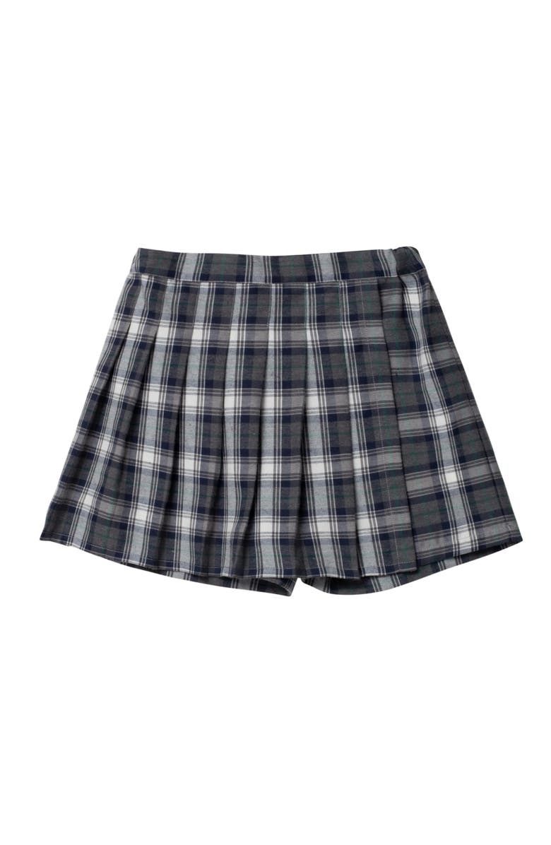 The Sunday Collective Play Pleated Skort, Main, color, Grey Plaid