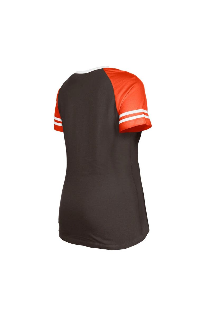 New Era Women's New Era Brown Cleveland Browns Raglan Lace-Up T-Shirt, Alternate, color, Brown